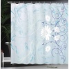 Ambesonne Floral Shower Curtain, Illustration of Poppy Flowers Oil Painting on Canvas Romantic Design Print, Cloth Fabric Bathroom Decor Set with Hooks, 69″ W x 70″ L, Yellow Orange(Pale Blue and White)
