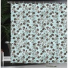 Ambesonne Floral Shower Curtain, Illustration of Poppy Flowers Oil Painting on Canvas Romantic Design Print, Cloth Fabric Bathroom Decor Set with Hooks, 69″ W x 70″ L, Yellow Orange(Blue Brown)