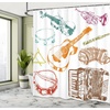 Ambesonne Floral Shower Curtain, Illustration of Poppy Flowers Oil Painting on Canvas Romantic Design Print, Cloth Fabric Bathroom Decor Set with Hooks, 69″ W x 70″ L, Yellow Orange(Brown Orange)