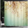 Ambesonne Floral Shower Curtain, Illustration of Poppy Flowers Oil Painting on Canvas Romantic Design Print, Cloth Fabric Bathroom Decor Set with Hooks, 69″ W x 70″ L, Yellow Orange(Green Ginger)