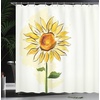 Ambesonne Floral Shower Curtain, Illustration of Poppy Flowers Oil Painting on Canvas Romantic Design Print, Cloth Fabric Bathroom Decor Set with Hooks, 69″ W x 70″ L, Yellow Orange(Yellow Fern)