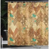 Ambesonne Floral Shower Curtain, Illustration of Poppy Flowers Oil Painting on Canvas Romantic Design Print, Cloth Fabric Bathroom Decor Set with Hooks, 69″ W x 70″ L, Yellow Orange(Green Sand Brown)