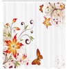 Ambesonne Floral Shower Curtain, Illustration of Poppy Flowers Oil Painting on Canvas Romantic Design Print, Cloth Fabric Bathroom Decor Set with Hooks, 69″ W x 70″ L, Yellow Orange(Multi 38)