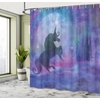 Ambesonne Floral Shower Curtain, Illustration of Poppy Flowers Oil Painting on Canvas Romantic Design Print, Cloth Fabric Bathroom Decor Set with Hooks, 69″ W x 70″ L, Yellow Orange(Violet Purple)