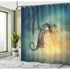 Ambesonne Floral Shower Curtain, Illustration of Poppy Flowers Oil Painting on Canvas Romantic Design Print, Cloth Fabric Bathroom Decor Set with Hooks, 69″ W x 70″ L, Yellow Orange(Teal Yellow)
