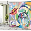 Ambesonne Floral Shower Curtain, Illustration of Poppy Flowers Oil Painting on Canvas Romantic Design Print, Cloth Fabric Bathroom Decor Set with Hooks, 69″ W x 70″ L, Yellow Orange(Green Salmon)