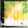 Ambesonne Floral Shower Curtain, Illustration of Poppy Flowers Oil Painting on Canvas Romantic Design Print, Cloth Fabric Bathroom Decor Set with Hooks, 69″ W x 70″ L, Yellow Orange(Fern Green)
