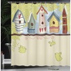 Ambesonne Floral Shower Curtain, Illustration of Poppy Flowers Oil Painting on Canvas Romantic Design Print, Cloth Fabric Bathroom Decor Set with Hooks, 69″ W x 70″ L, Yellow Orange(Pistachio Green Beige)