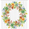 Ambesonne Floral Shower Curtain, Illustration of Poppy Flowers Oil Painting on Canvas Romantic Design Print, Cloth Fabric Bathroom Decor Set with Hooks, 69″ W x 70″ L, Yellow Orange(Coral Green)