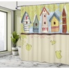 Ambesonne Floral Shower Curtain, Illustration of Poppy Flowers Oil Painting on Canvas Romantic Design Print, Cloth Fabric Bathroom Decor Set with Hooks, 69″ W x 70″ L, Yellow Orange(Pistachio Green Beige)