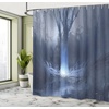 Ambesonne Floral Shower Curtain, Illustration of Poppy Flowers Oil Painting on Canvas Romantic Design Print, Cloth Fabric Bathroom Decor Set with Hooks, 69″ W x 70″ L, Yellow Orange(Dark Purple Pale Blue)