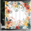 Ambesonne Floral Shower Curtain, Illustration of Poppy Flowers Oil Painting on Canvas Romantic Design Print, Cloth Fabric Bathroom Decor Set with Hooks, 69″ W x 70″ L, Yellow Orange(Dark Teal)