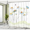 Ambesonne Floral Shower Curtain, Illustration of Poppy Flowers Oil Painting on Canvas Romantic Design Print, Cloth Fabric Bathroom Decor Set with Hooks, 69″ W x 70″ L, Yellow Orange(Yellow Blue)