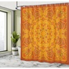 Ambesonne Floral Shower Curtain, Illustration of Poppy Flowers Oil Painting on Canvas Romantic Design Print, Cloth Fabric Bathroom Decor Set with Hooks, 69″ W x 70″ L, Yellow Orange(Marigold Orange Green)