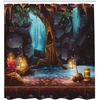 Ambesonne Floral Shower Curtain, Illustration of Poppy Flowers Oil Painting on Canvas Romantic Design Print, Cloth Fabric Bathroom Decor Set with Hooks, 69″ W x 70″ L, Yellow Orange(Brown Blue)