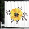 Ambesonne Floral Shower Curtain, Illustration of Poppy Flowers Oil Painting on Canvas Romantic Design Print, Cloth Fabric Bathroom Decor Set with Hooks, 69″ W x 70″ L, Yellow Orange(Mustard Grey)