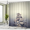 Ambesonne Floral Shower Curtain, Illustration of Poppy Flowers Oil Painting on Canvas Romantic Design Print, Cloth Fabric Bathroom Decor Set with Hooks, 69″ W x 70″ L, Yellow Orange(Dust Taupe Tan)