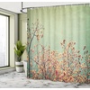 Ambesonne Floral Shower Curtain, Illustration of Poppy Flowers Oil Painting on Canvas Romantic Design Print, Cloth Fabric Bathroom Decor Set with Hooks, 69″ W x 70″ L, Yellow Orange(Reseda Green Peach Brown)