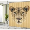 Ambesonne Floral Shower Curtain, Illustration of Poppy Flowers Oil Painting on Canvas Romantic Design Print, Cloth Fabric Bathroom Decor Set with Hooks, 69″ W x 70″ L, Yellow Orange(Coffee Brown)