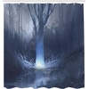 Ambesonne Floral Shower Curtain, Illustration of Poppy Flowers Oil Painting on Canvas Romantic Design Print, Cloth Fabric Bathroom Decor Set with Hooks, 69″ W x 70″ L, Yellow Orange(Dark Purple Pale Blue)