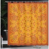 Ambesonne Floral Shower Curtain, Illustration of Poppy Flowers Oil Painting on Canvas Romantic Design Print, Cloth Fabric Bathroom Decor Set with Hooks, 69″ W x 70″ L, Yellow Orange(Marigold Orange Green)