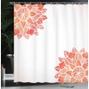 Ambesonne Floral Shower Curtain, Illustration of Poppy Flowers Oil Painting on Canvas Romantic Design Print, Cloth Fabric Bathroom Decor Set with Hooks, 69″ W x 70″ L, Yellow Orange(Coral White)