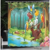 Ambesonne Floral Shower Curtain, Illustration of Poppy Flowers Oil Painting on Canvas Romantic Design Print, Cloth Fabric Bathroom Decor Set with Hooks, 69″ W x 70″ L, Yellow Orange(Redbrown)