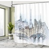 Ambesonne Floral Shower Curtain, Illustration of Poppy Flowers Oil Painting on Canvas Romantic Design Print, Cloth Fabric Bathroom Decor Set with Hooks, 69″ W x 70″ L, Yellow Orange(Blue Beige)