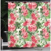 Ambesonne Floral Shower Curtain, Illustration of Poppy Flowers Oil Painting on Canvas Romantic Design Print, Cloth Fabric Bathroom Decor Set with Hooks, 69″ W x 70″ L, Yellow Orange(Green Jade)