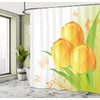 Ambesonne Floral Shower Curtain, Illustration of Poppy Flowers Oil Painting on Canvas Romantic Design Print, Cloth Fabric Bathroom Decor Set with Hooks, 69″ W x 70″ L, Yellow Orange(Lime Green)