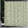 Ambesonne Floral Shower Curtain, Illustration of Poppy Flowers Oil Painting on Canvas Romantic Design Print, Cloth Fabric Bathroom Decor Set with Hooks, 69″ W x 70″ L, Yellow Orange(Olive Green Pale Green)