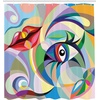 Ambesonne Floral Shower Curtain, Illustration of Poppy Flowers Oil Painting on Canvas Romantic Design Print, Cloth Fabric Bathroom Decor Set with Hooks, 69″ W x 70″ L, Yellow Orange(Green Salmon)