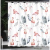 Ambesonne Floral Shower Curtain, Illustration of Poppy Flowers Oil Painting on Canvas Romantic Design Print, Cloth Fabric Bathroom Decor Set with Hooks, 69″ W x 70″ L, Yellow Orange(Vermilion Blue)