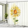 Ambesonne Floral Shower Curtain, Illustration of Poppy Flowers Oil Painting on Canvas Romantic Design Print, Cloth Fabric Bathroom Decor Set with Hooks, 69″ W x 70″ L, Yellow Orange(Yellow Fern)