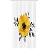 Ambesonne Floral Shower Curtain, Illustration of Poppy Flowers Oil Painting on Canvas Romantic Design Print, Cloth Fabric Bathroom Decor Set with Hooks, 69″ W x 70″ L, Yellow Orange(Yellow Grey)