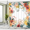 Ambesonne Floral Shower Curtain, Illustration of Poppy Flowers Oil Painting on Canvas Romantic Design Print, Cloth Fabric Bathroom Decor Set with Hooks, 69″ W x 70″ L, Yellow Orange(Dark Teal)