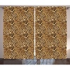 Ambesonne Brown Curtains, Leopard Print Animal Skin Digital Printed Wild Savannah Themed Spotted Pattern Art, Living Room Bedroom Window Drapes 2 Panel Set, 108″ X 84″, Brown