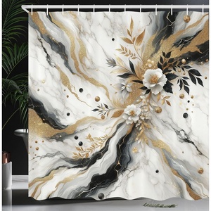 Ambesonne Black and White Shower Curtain, Modern Illustrated Eucalyptus Leaves Ornate Floral Huddle Romantic Vibes, Cloth Fabric Bathroom Decor Set with Hooks, 69″ W x 70″ L, Charcoal Grey(Ivory Almond Dark Grey)