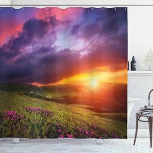 Ambesonne Floral Shower Curtain, Illustration of Poppy Flowers Oil Painting on Canvas Romantic Design Print, Cloth Fabric Bathroom Decor Set with Hooks, 69″ W x 70″ L, Yellow Orange(Multi Color)