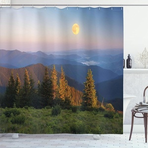Ambesonne Floral Shower Curtain, Illustration of Poppy Flowers Oil Painting on Canvas Romantic Design Print, Cloth Fabric Bathroom Decor Set with Hooks, 69″ W x 70″ L, Yellow Orange(Slate Blue Fern Green)