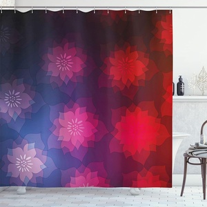 Ambesonne Floral Shower Curtain, Illustration of Poppy Flowers Oil Painting on Canvas Romantic Design Print, Cloth Fabric Bathroom Decor Set with Hooks, 69″ W x 70″ L, Yellow Orange(Pink Purple)