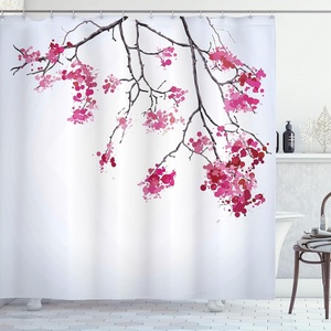 Ambesonne Floral Shower Curtain, Illustration of Poppy Flowers Oil Painting on Canvas Romantic Design Print, Cloth Fabric Bathroom Decor Set with Hooks, 69″ W x 70″ L, Yellow Orange(Dimgray Black)