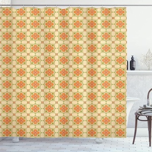 Ambesonne Floral Shower Curtain, Illustration of Poppy Flowers Oil Painting on Canvas Romantic Design Print, Cloth Fabric Bathroom Decor Set with Hooks, 69″ W x 70″ L, Yellow Orange(Pale Green Marigold)