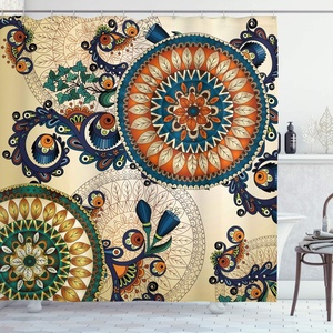 Ambesonne Floral Shower Curtain, Illustration of Poppy Flowers Oil Painting on Canvas Romantic Design Print, Cloth Fabric Bathroom Decor Set with Hooks, 69″ W x 70″ L, Yellow Orange(Soft Beige)