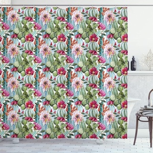 Ambesonne Floral Shower Curtain, Illustration of Poppy Flowers Oil Painting on Canvas Romantic Design Print, Cloth Fabric Bathroom Decor Set with Hooks, 69″ W x 70″ L, Yellow Orange(Magenta Pale Green)