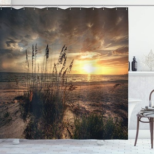 Ambesonne Floral Shower Curtain, Illustration of Poppy Flowers Oil Painting on Canvas Romantic Design Print, Cloth Fabric Bathroom Decor Set with Hooks, 69″ W x 70″ L, Yellow Orange(Yellow Tan)
