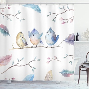 Ambesonne Floral Shower Curtain, Illustration of Poppy Flowers Oil Painting on Canvas Romantic Design Print, Cloth Fabric Bathroom Decor Set with Hooks, 69″ W x 70″ L, Yellow Orange(Blue White)