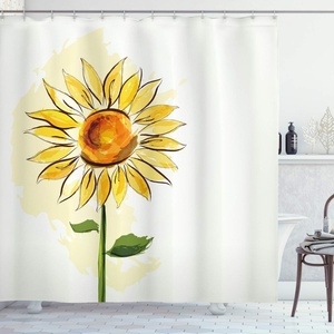 Ambesonne Floral Shower Curtain, Illustration of Poppy Flowers Oil Painting on Canvas Romantic Design Print, Cloth Fabric Bathroom Decor Set with Hooks, 69″ W x 70″ L, Yellow Orange(Yellow Fern)