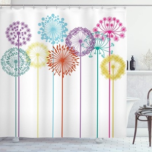 Ambesonne Floral Shower Curtain, Illustration of Poppy Flowers Oil Painting on Canvas Romantic Design Print, Cloth Fabric Bathroom Decor Set with Hooks, 69″ W x 70″ L, Yellow Orange(Purple Blue)