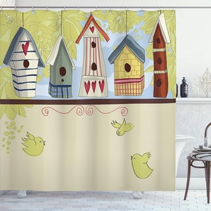 Ambesonne Floral Shower Curtain, Illustration of Poppy Flowers Oil Painting on Canvas Romantic Design Print, Cloth Fabric Bathroom Decor Set with Hooks, 69″ W x 70″ L, Yellow Orange(Pistachio Green Beige)
